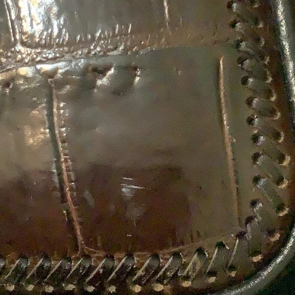 BRIGHTON small black shoulder bag brown croc trim - Picture 11 of 12